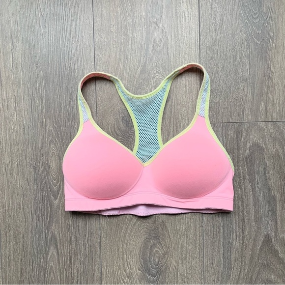 Pink Victoria's Secret Yoga Sports Bra Cropped Tank Top Pink Size Small - Picture 2 of 7